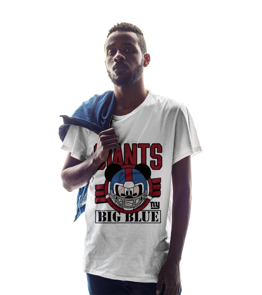 New York Giants Mickey Mouse Big Blue NFL Collaboration T-Shirt