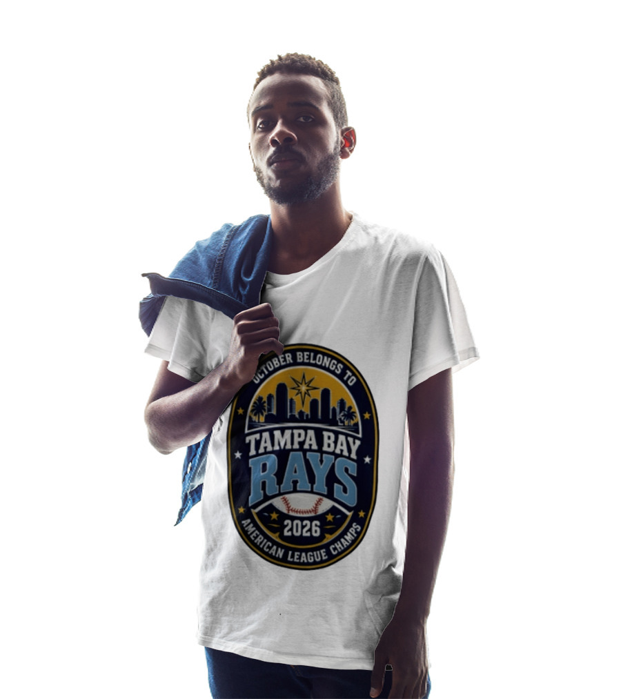 Tampa Bay Rays October Belongs To Baseball Skyline American League Champs 2026 T-Shirt