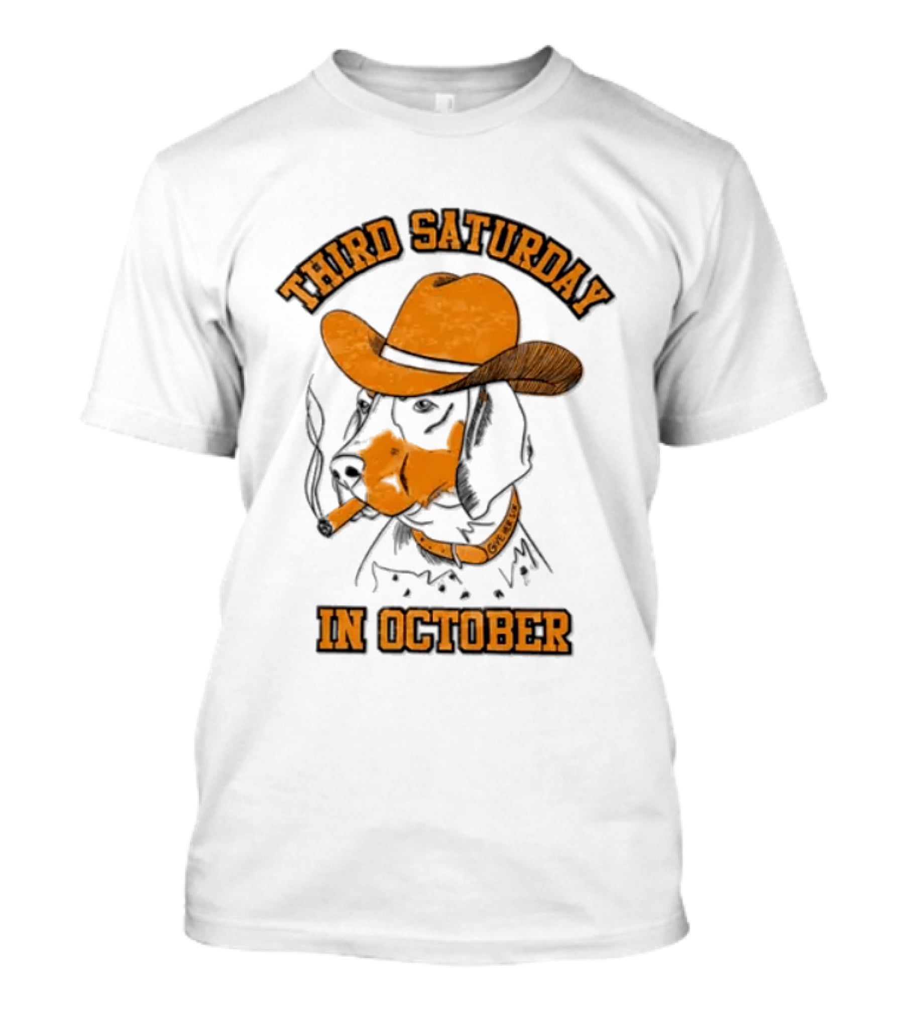 Third Saturday In October Tennessee Volunteers Dog With Cowboy Hat T-Shirt