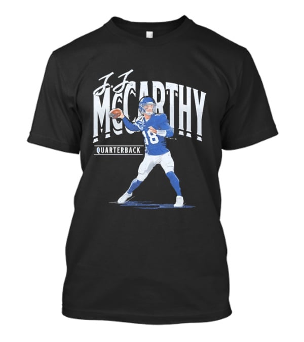JJ McCarthy Quarterback Number 18 Minnesota Vikings T-Shirt