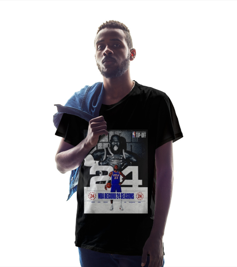 NBA Tip Off LeBron James Philadelphia 76ers Record 24 Seasons T-Shirt