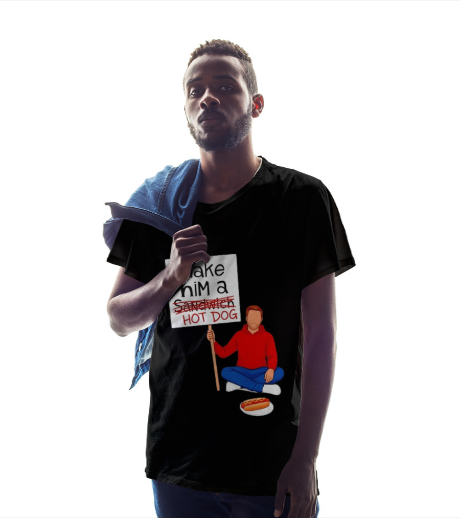 Candace Owens Make Him A Hot Dog Sign Sitting Man With Hot Dog T-Shirt