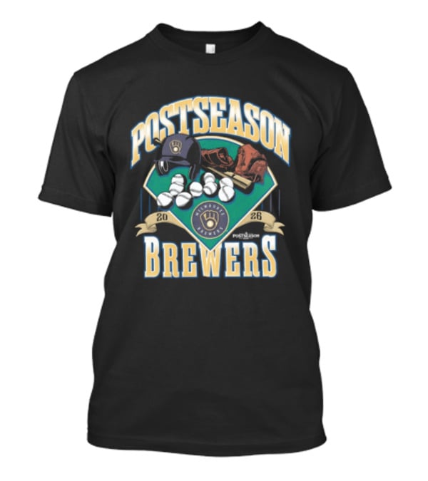 Milwaukee Brewers Postseason 2026 Baseball Helmet Bat Balls T-Shirt