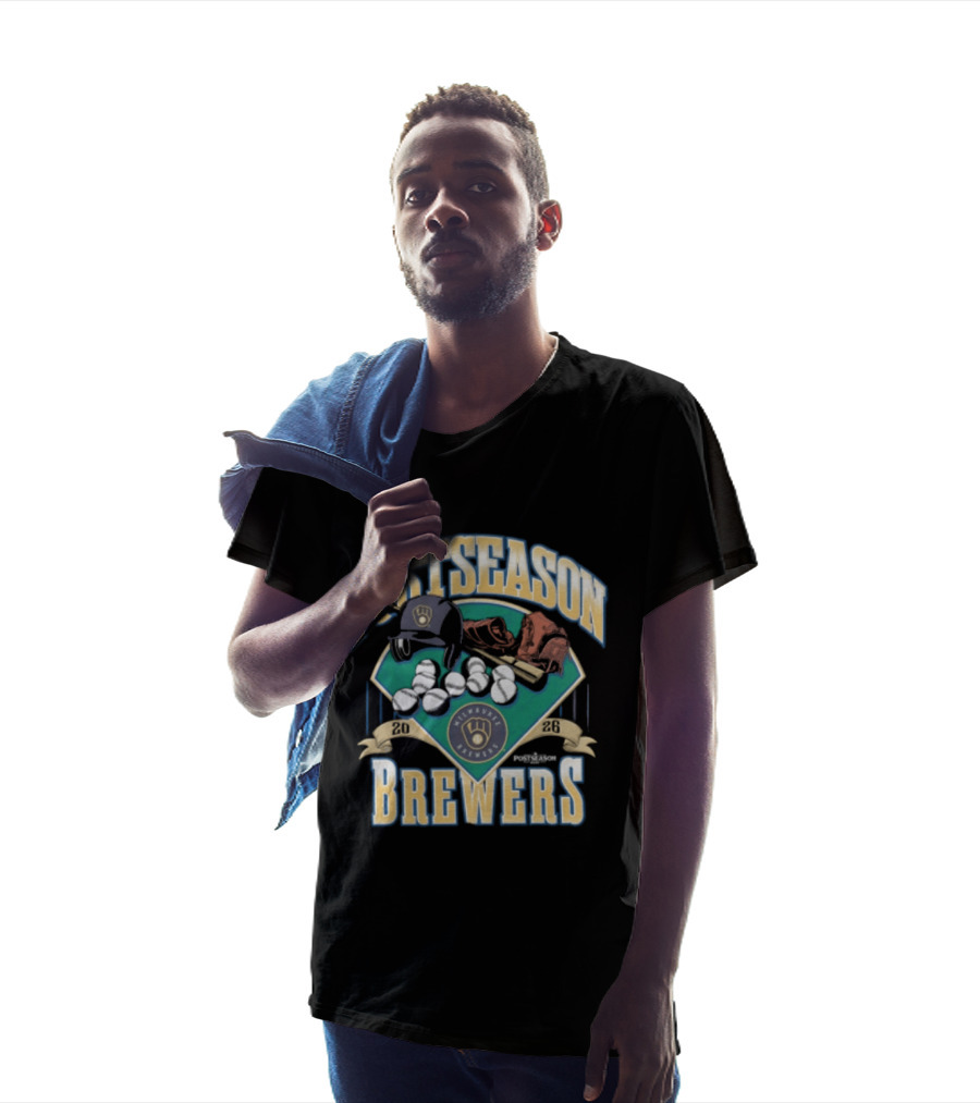 Milwaukee Brewers Postseason 2026 Baseball Helmet Bat Balls T-Shirt