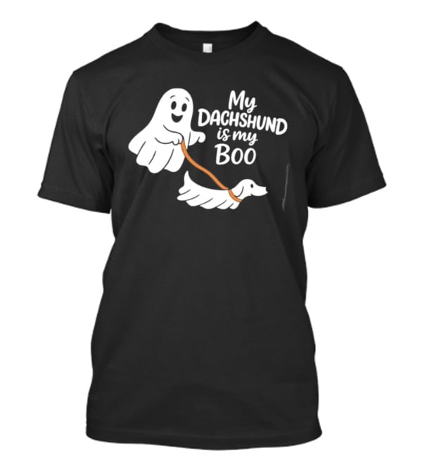 Playful Halloween Ghost Dog My Dachshund Is My Boo T-Shirt