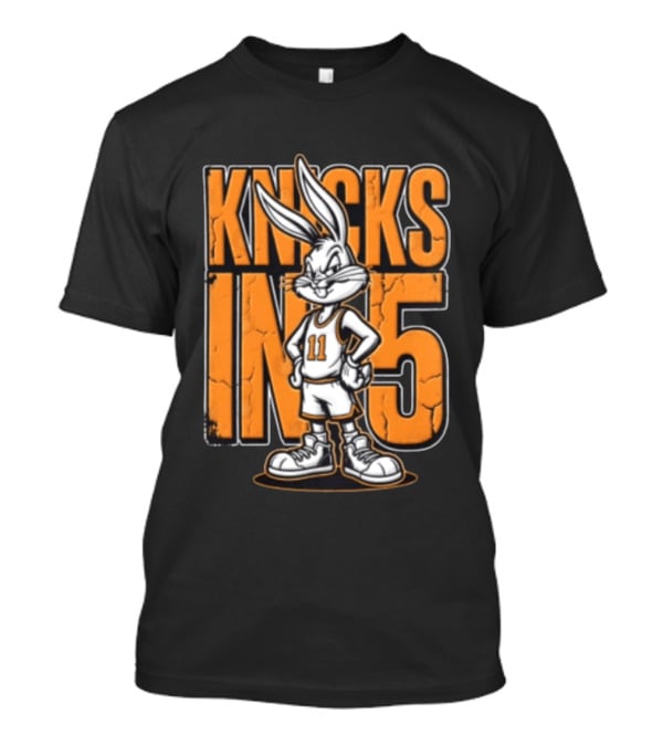 Jalen Brunson Knicks In 5 Bugs Bunny Basketball Cartoon T-Shirt