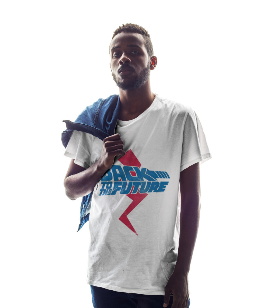 Back To The Future Distressed Lightning Bolt 80s Movie T-Shirt