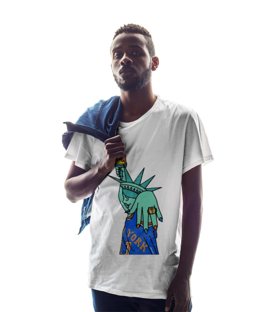 Jalen Brunson New York Knicks Liberty Statue Basketball Fan T-Shirt
