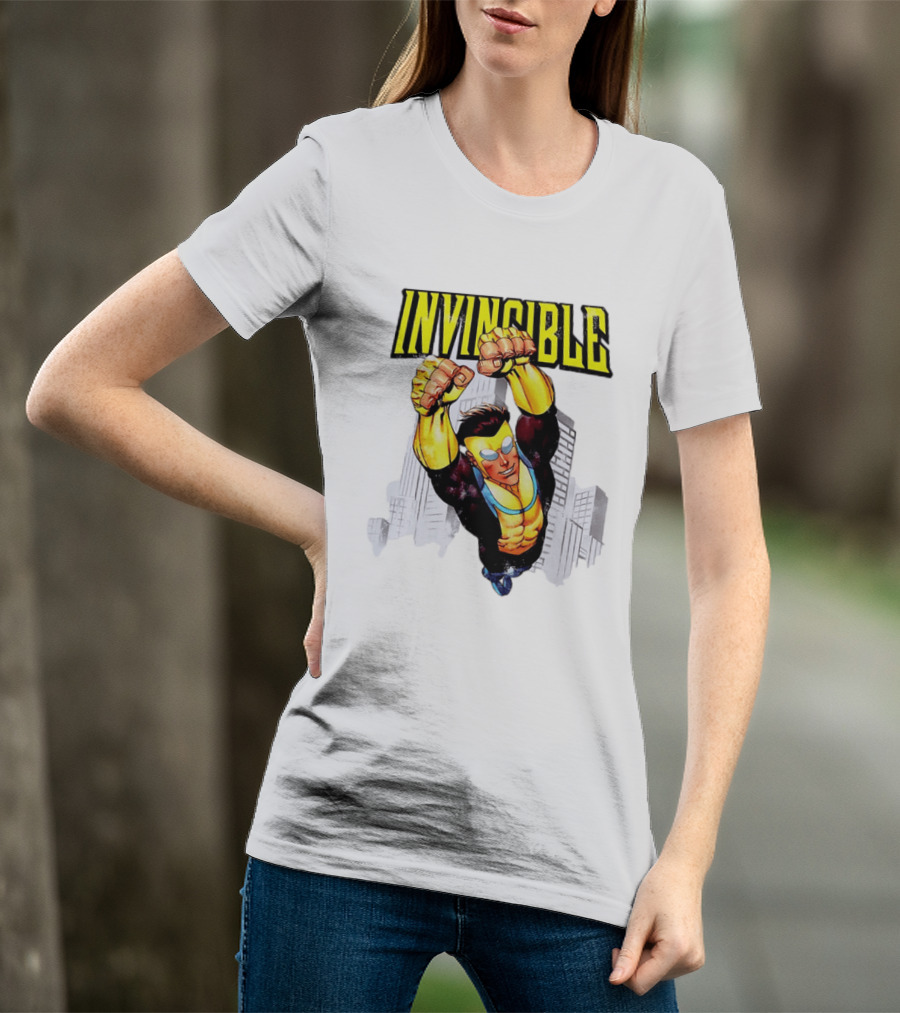 Invincible Mark Grayson Superhero Flying Action Pose T-Shirt
