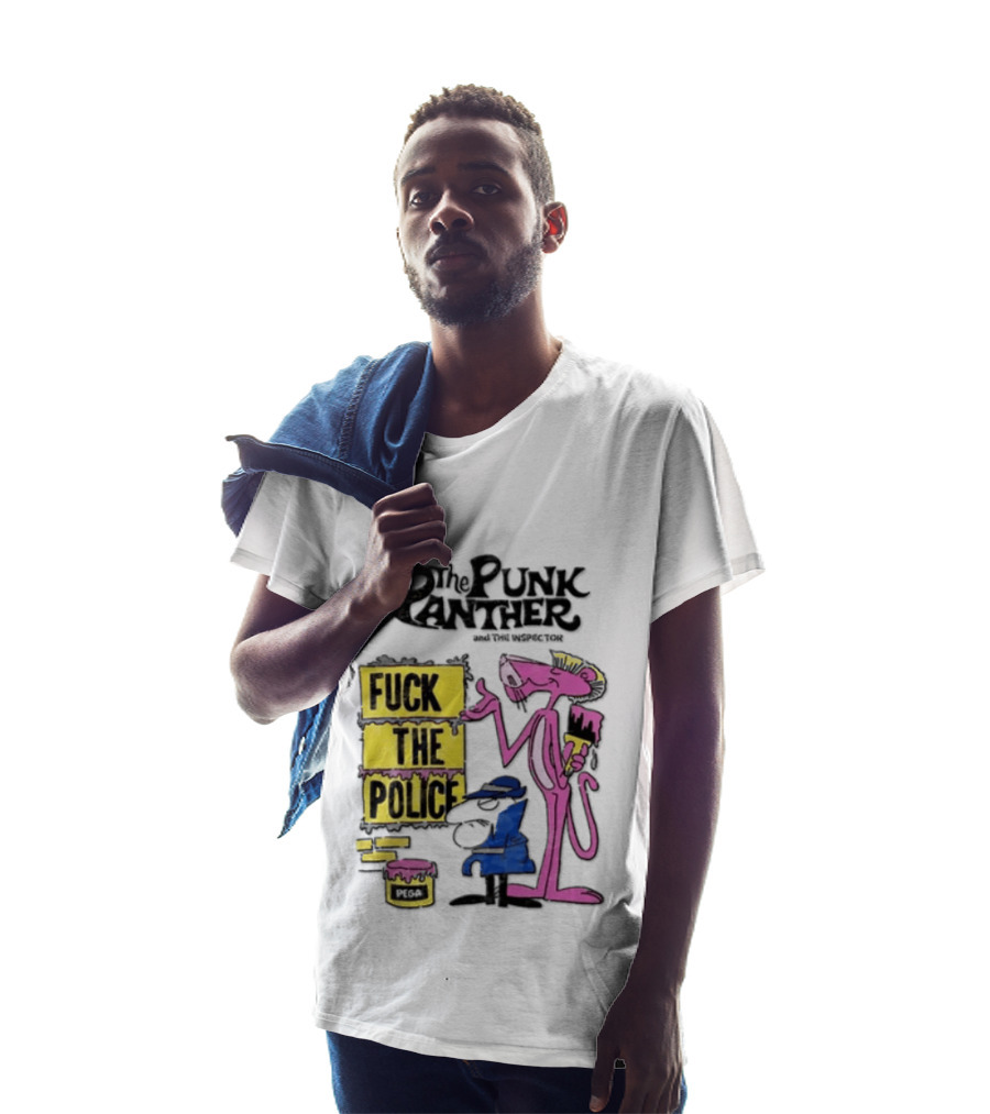 The Punk Panther Fuck The Police Inspector Punk Never Dies T-Shirt