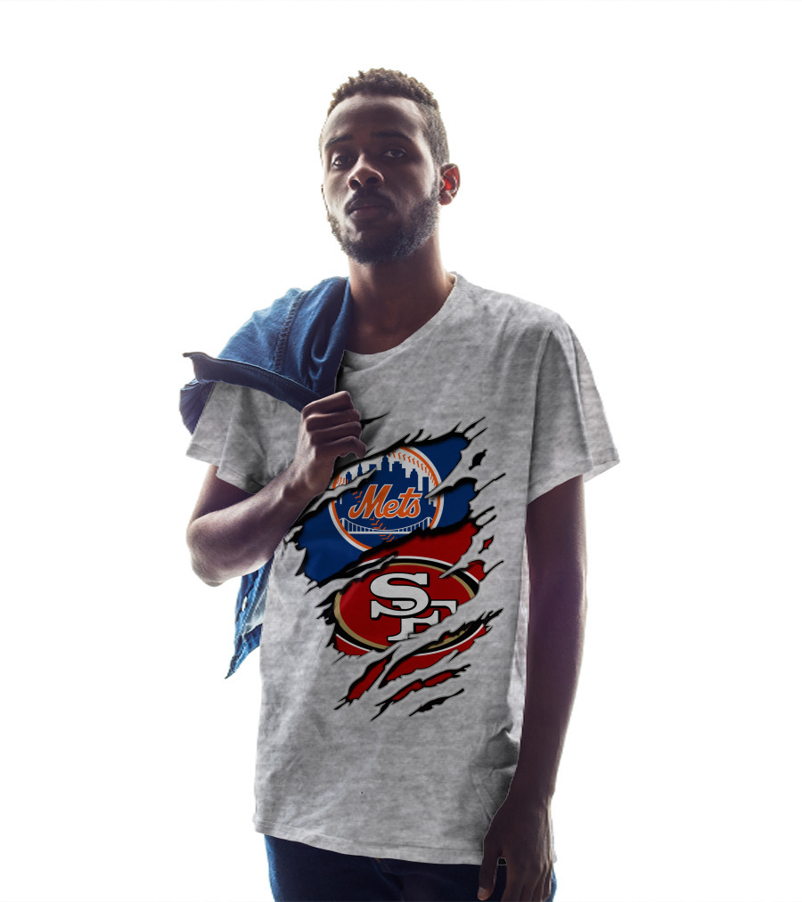 Mets 49ers Dual Team Logo Fusion T-Shirt