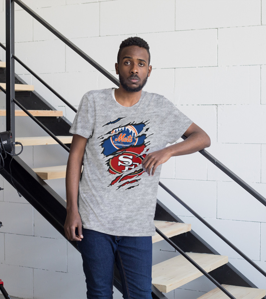 Mets 49ers Dual Team Logo Fusion T-Shirt
