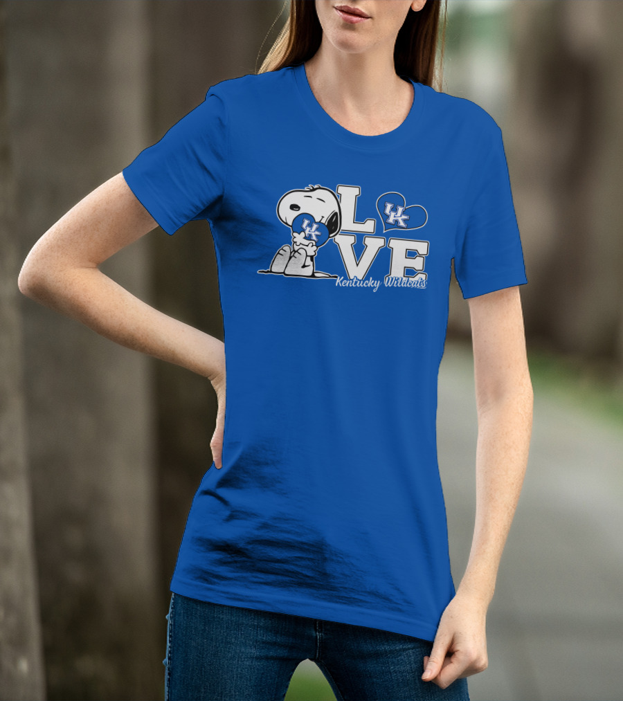 Love Kentucky Wildcats Snoopy Uk Heart T-Shirt