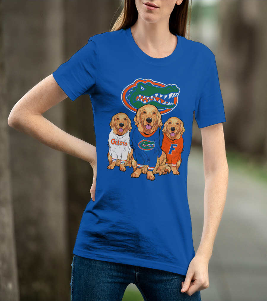 Florida Gators Golden Retrievers Trio Fan Gear T-Shirt