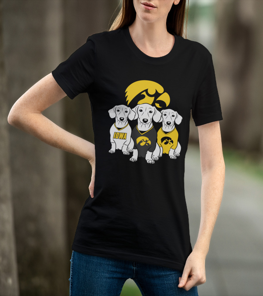 Iowa Hawkeyes Dachshund Trio T-Shirt