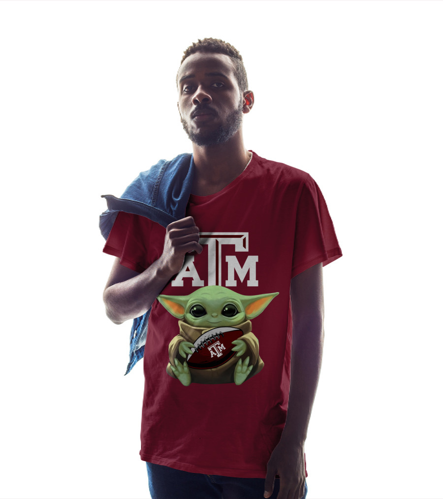 Texas A&M Aggies Baby Yoda Football T-Shirt