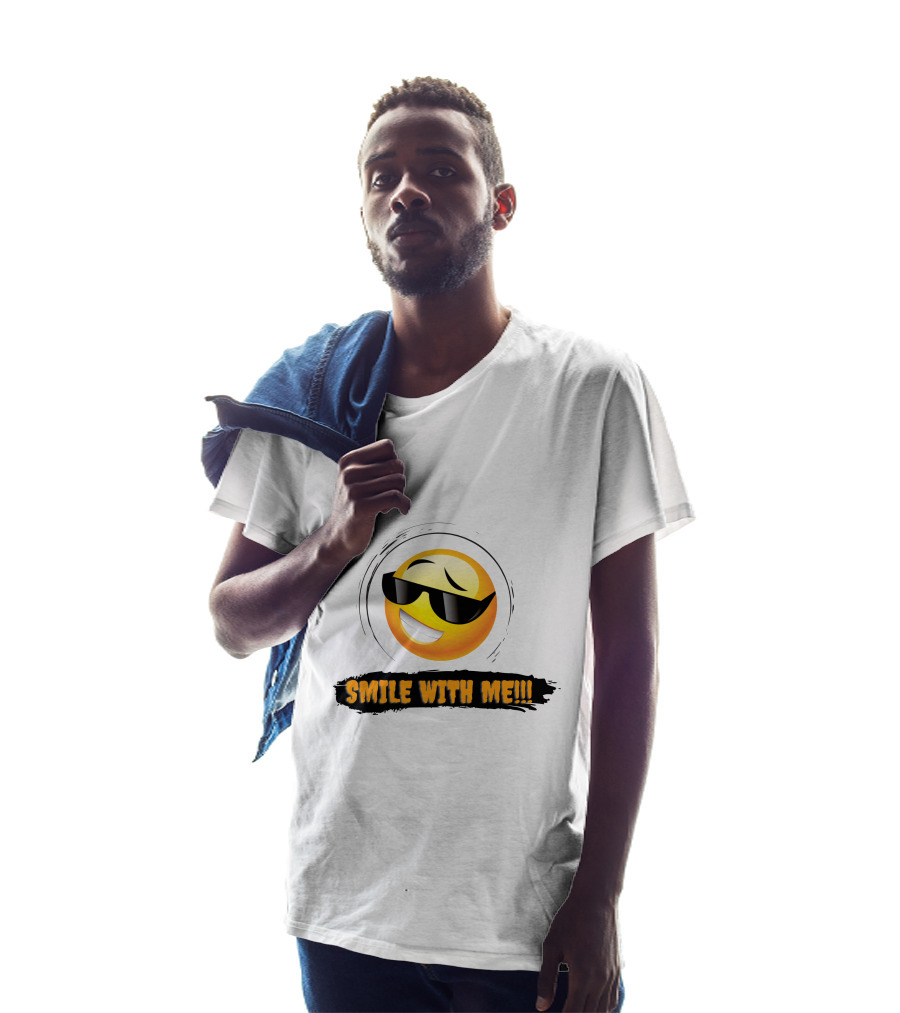SMILE WITH ME Sunglasses Emoji Fun Vibe T-Shirt