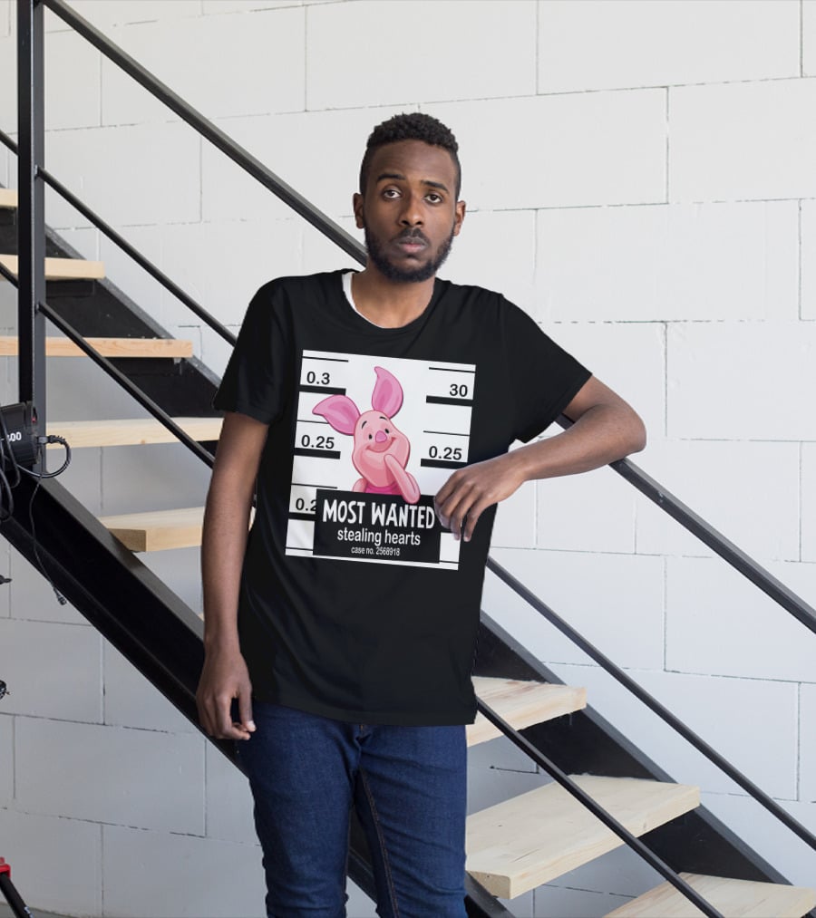 Most Wanted Piglet Stealing Hearts Mugshot Case No. 2568918 T-Shirt