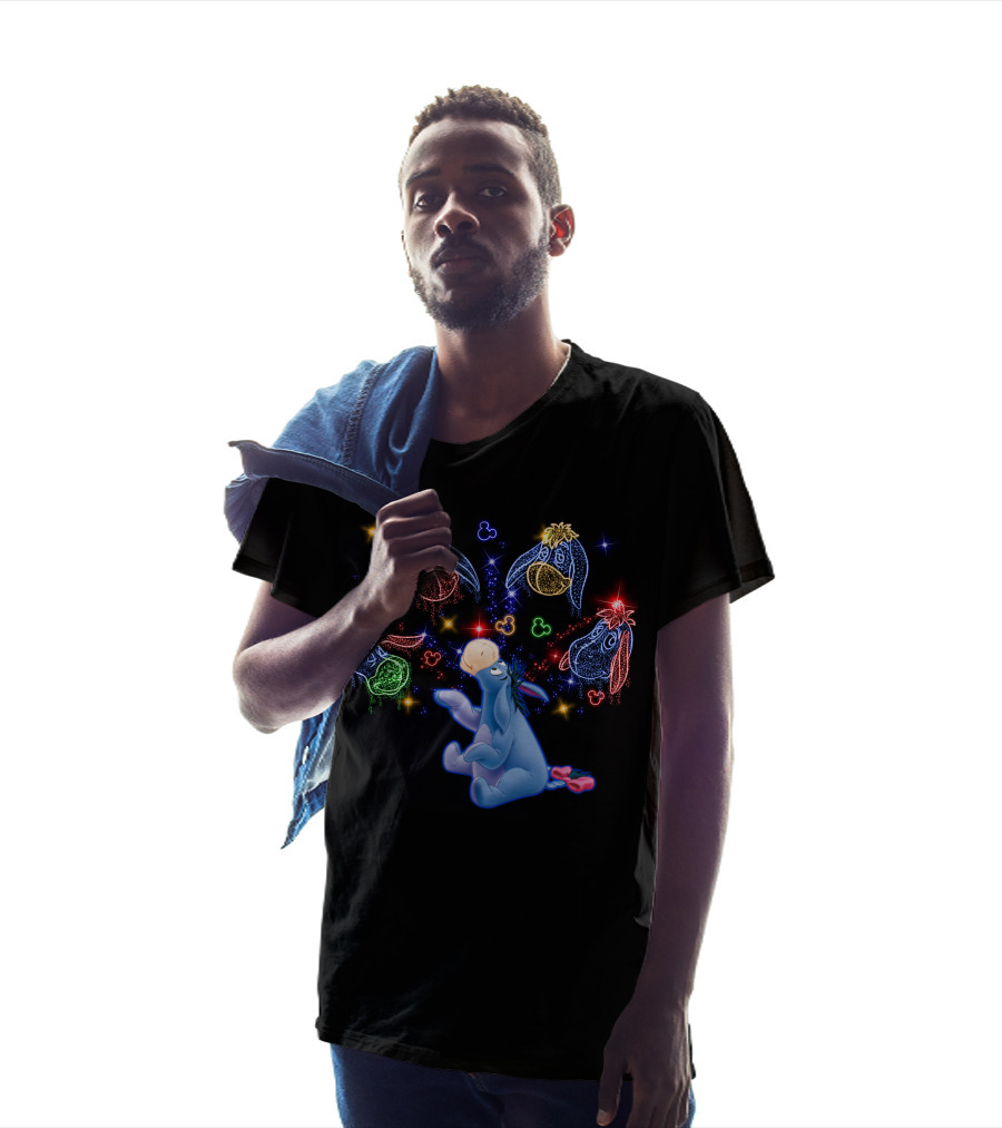 Eeyore Neon Disney Character Magic With Mickey Mouse Heads T-Shirt