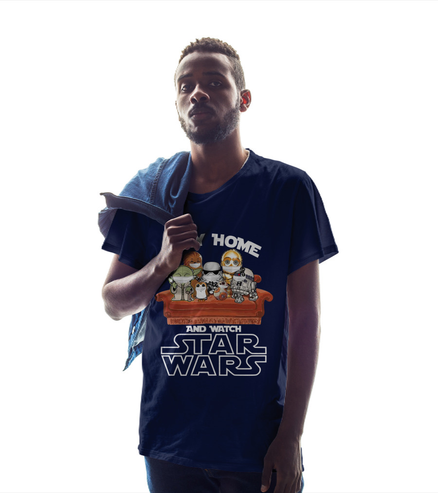 Stay Home And Watch Star Wars Characters On Couch T-Shirt