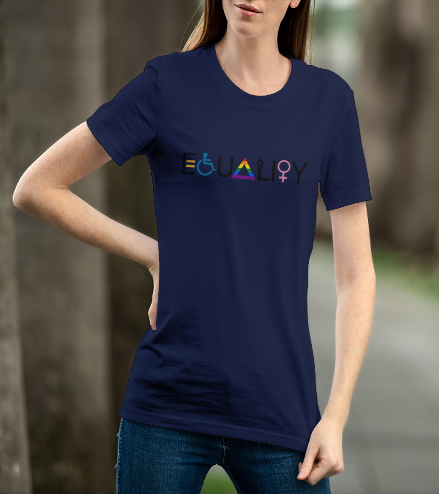 Equality Symbol Plus Size Oversized Rainbow Accessibility Gender Sign T-Shirt