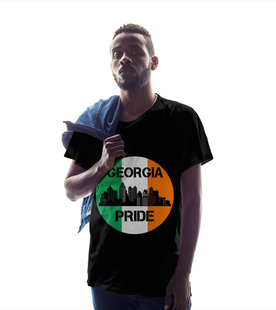 Georgia Pride Skyline Irish Flag Georgia T-Shirt