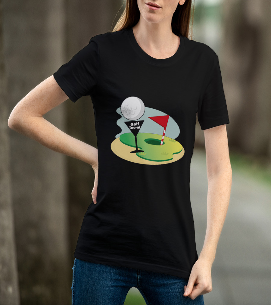 Golf Tee-ni Golf Ball Green Flag Hole T-Shirt