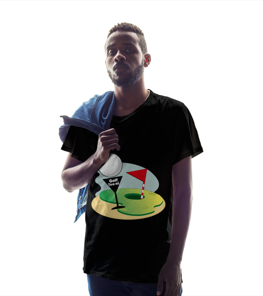 Golf Tee-ni Golf Ball Green Flag Hole T-Shirt