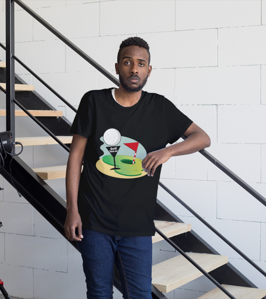 Golf Tee-ni Golf Ball Green Flag Hole T-Shirt