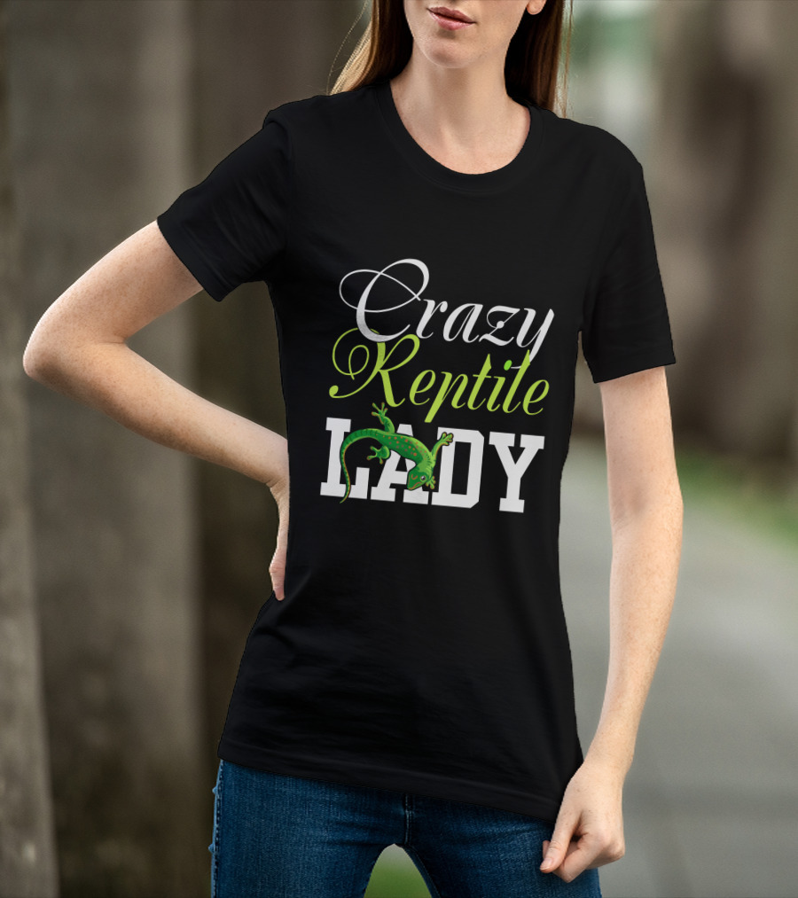 Crazy Reptile Lady Green Gecko T-Shirt