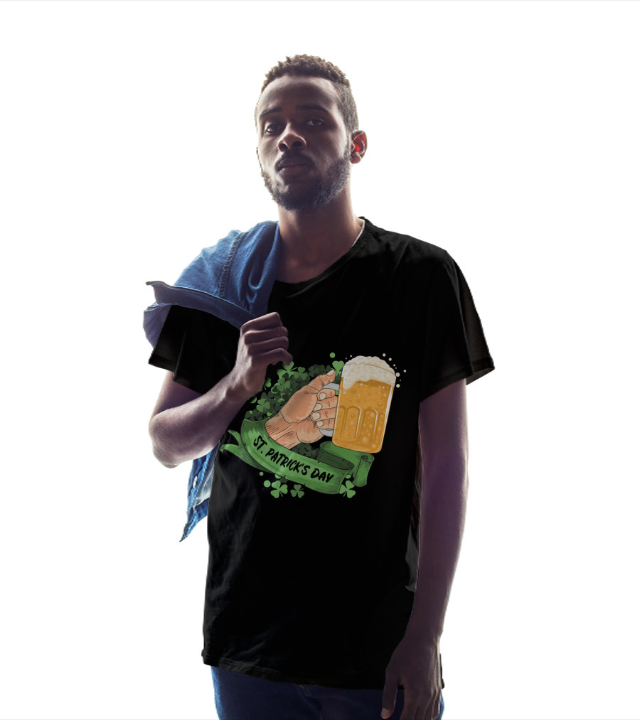 St Patrick's Day Big Beer With Shamrocks And Banner T-Shirt