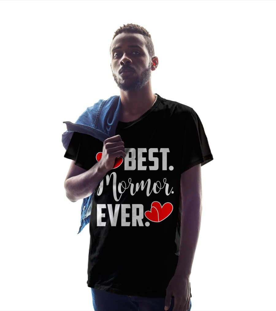 BEST MORMOR EVER Red Hearts T-Shirt