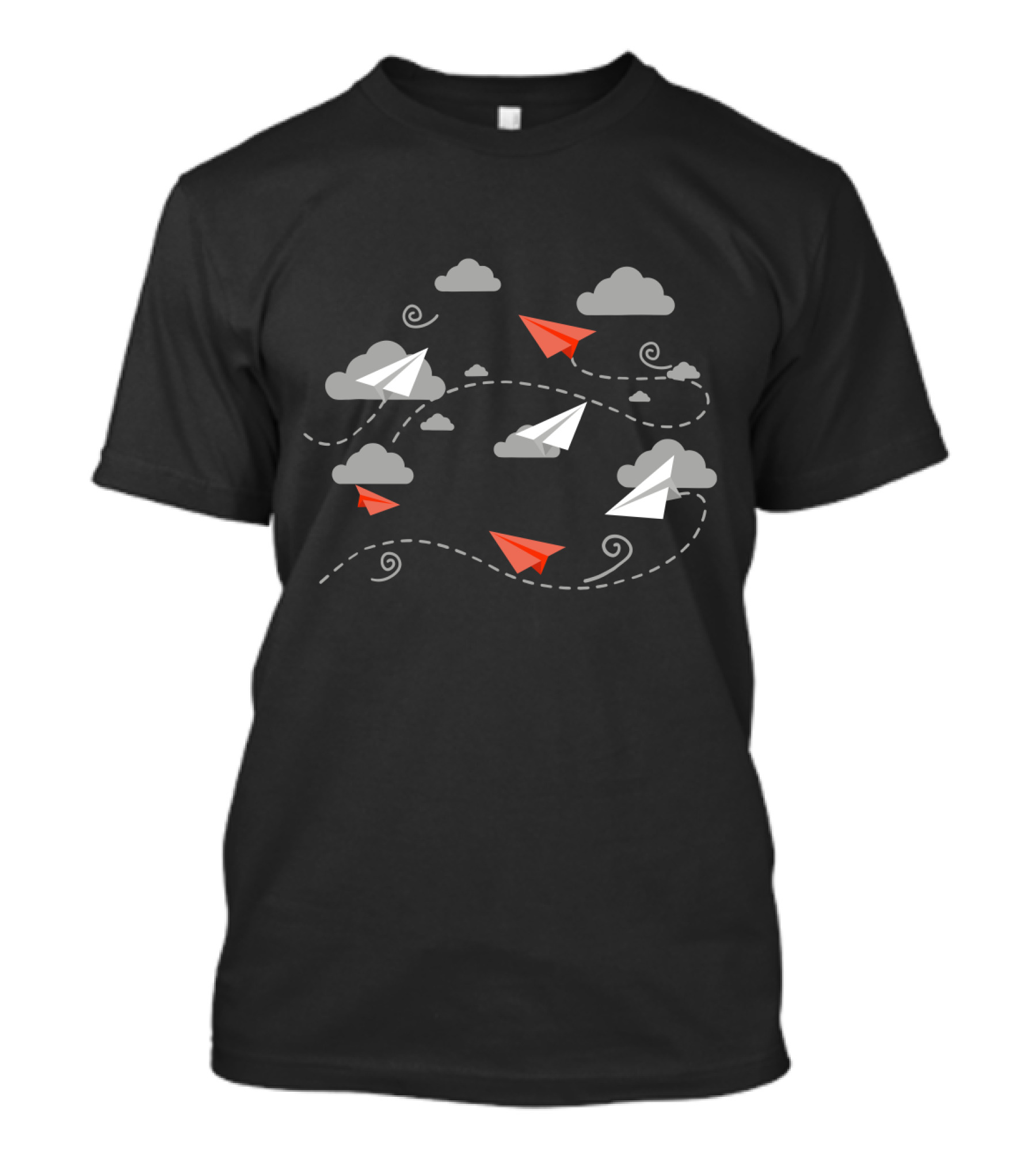 Paper Airplane Cloud Journey Flight Paths T-Shirt
