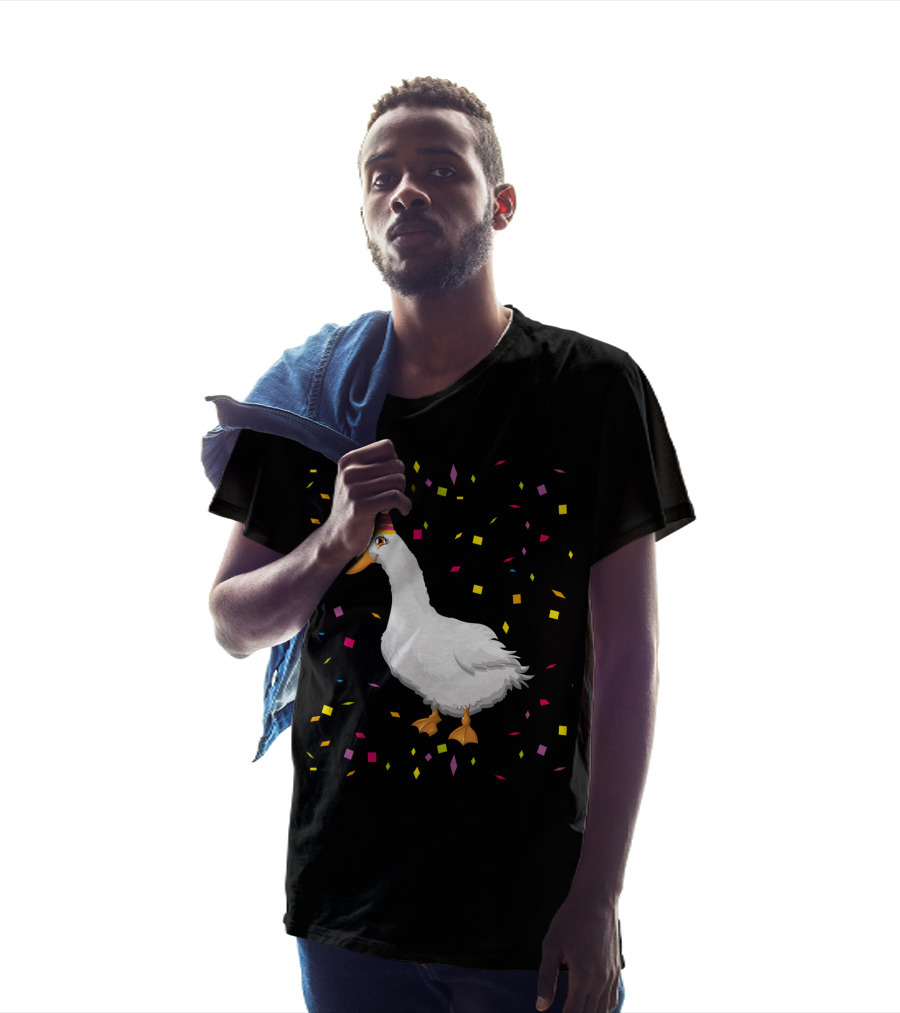 Funny Duck Birthday Party Hat Confetti T-Shirt