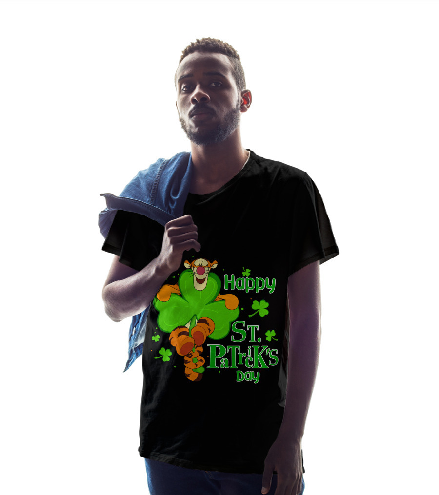 Happy St. Patrick's Day Tigger Clover T-Shirt