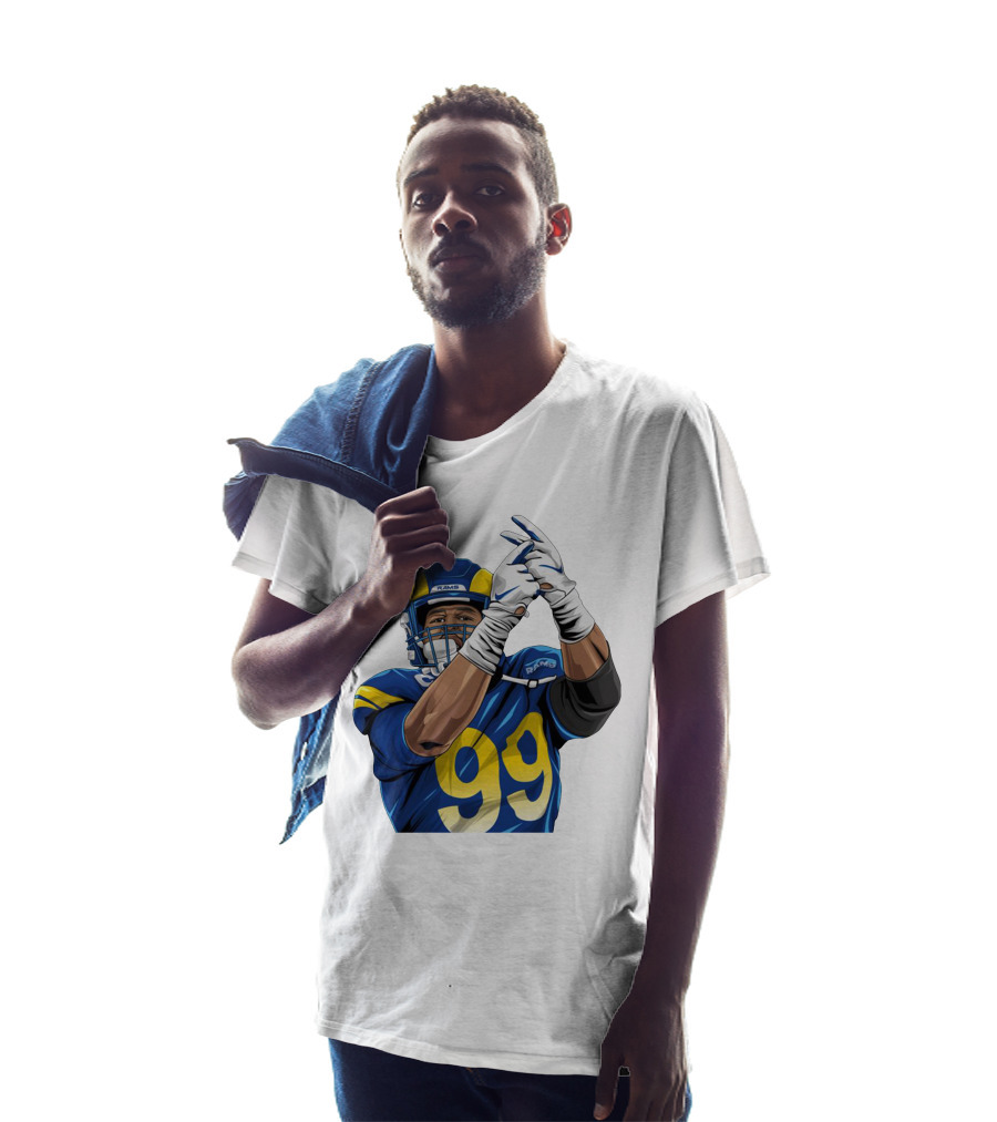 Aaron Donald Rams 99 Football Action Pose T-Shirt