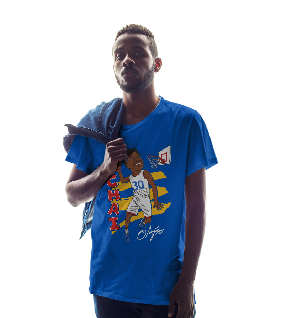 Ochai Agbaji Basketball Illustration 30 Chai Charliehustle Store T-Shirt