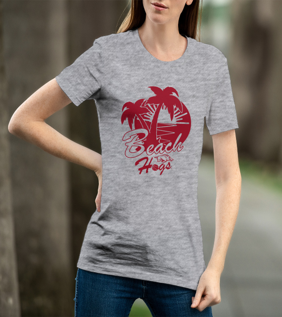 Tampa Bound Beach Hogs Pig Logo Palms And Sunset T-Shirt