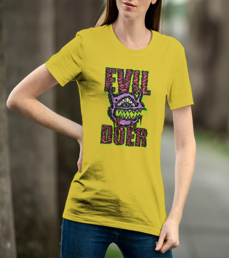 Evil Doer Monster Eye With Sharp Teeth And Horns T-Shirt