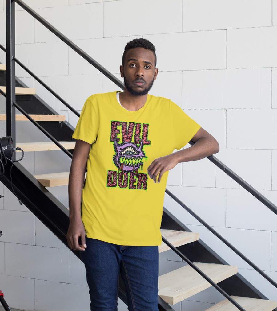 Evil Doer Monster Eye With Sharp Teeth And Horns T-Shirt