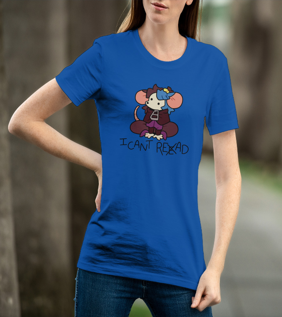 Willowmvp Merch I Can't Reead Mouse Character With Hooded Cloak T-Shirt
