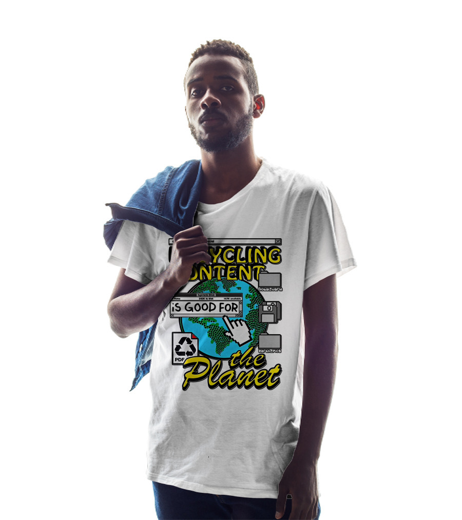 Recycling Content System Disk PDF Global Warm Earth Pics The Planet T-Shirt