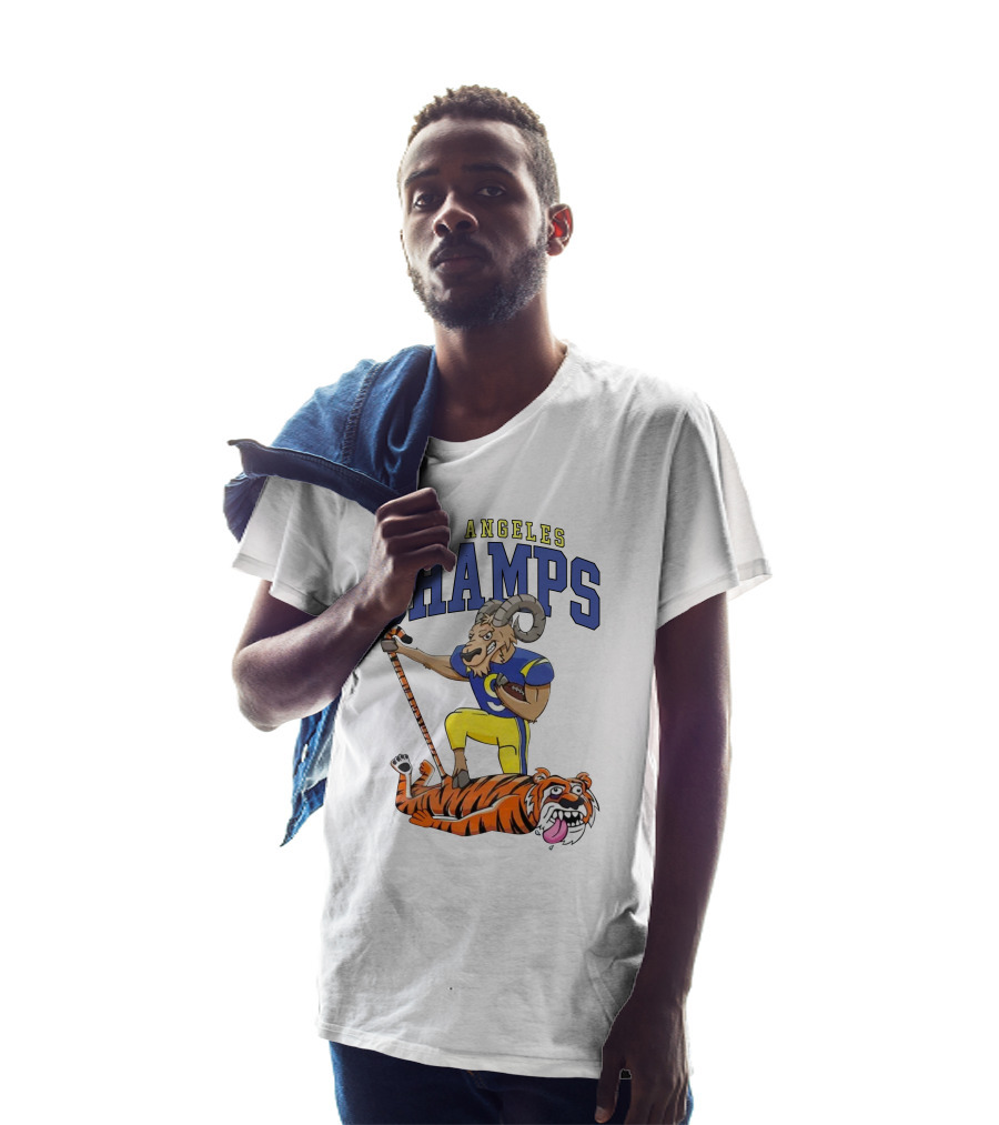Los Angeles Champs Ram And Tiger Iconic Rivalry T-Shirt