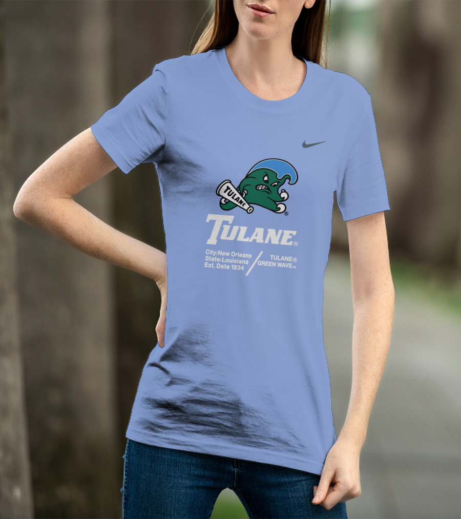 Tulane Green Wave New Orleans Louisiana Est 1834 T-Shirt