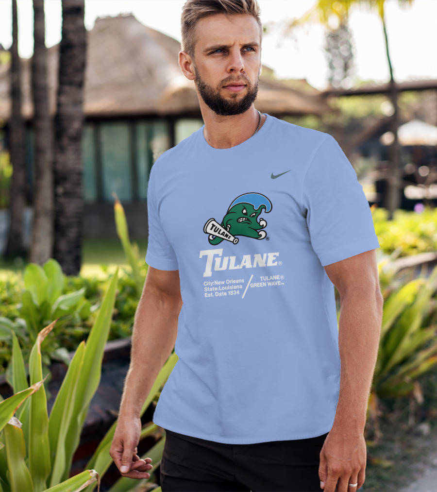 Tulane Green Wave New Orleans Louisiana Est 1834 T-Shirt