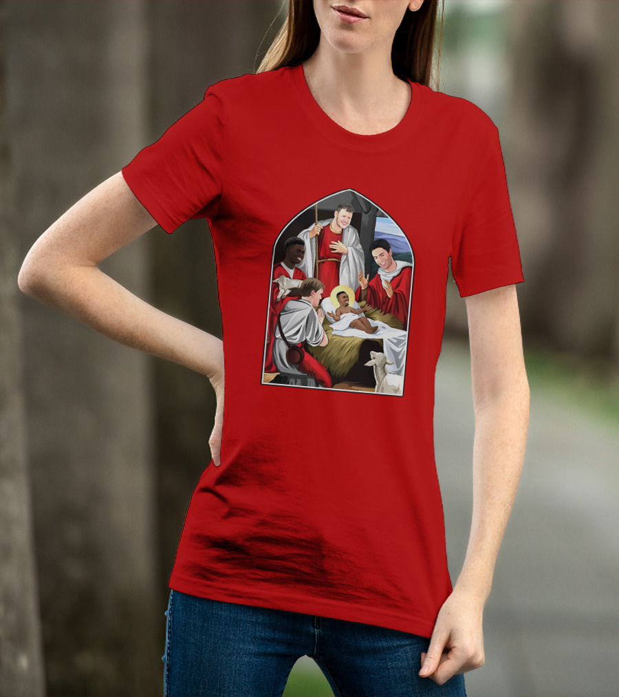Victoriamscott Adults Jesus Saka Nativity Gunners Christmas Jumper T-Shirt