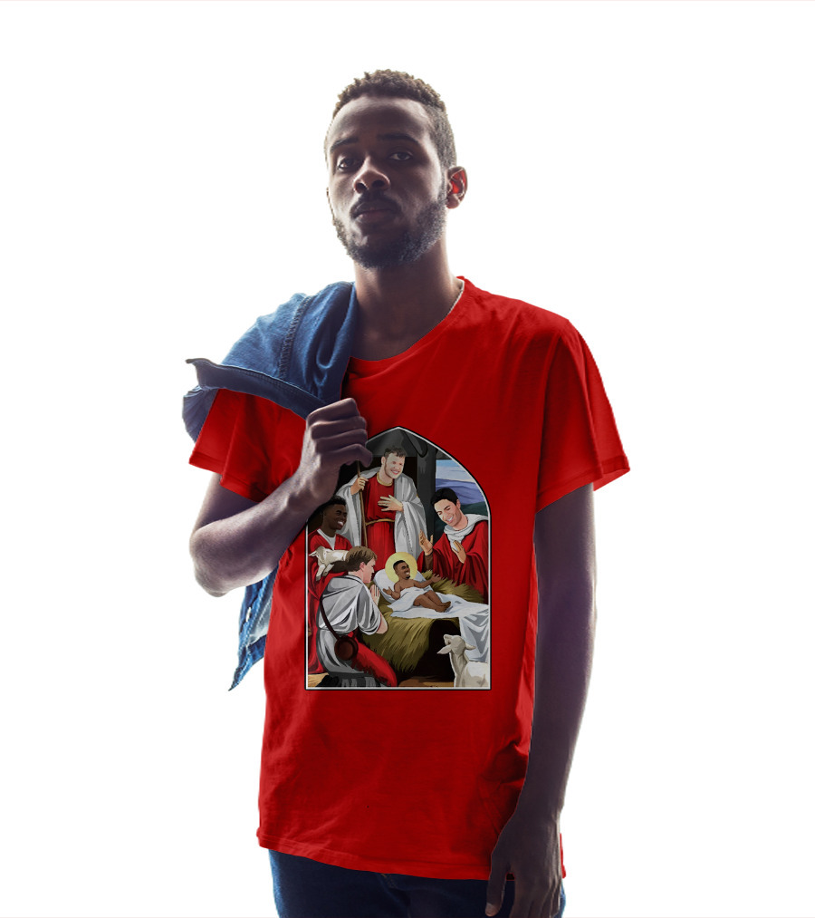 Victoriamscott Adults Jesus Saka Nativity Gunners Christmas Jumper T-Shirt