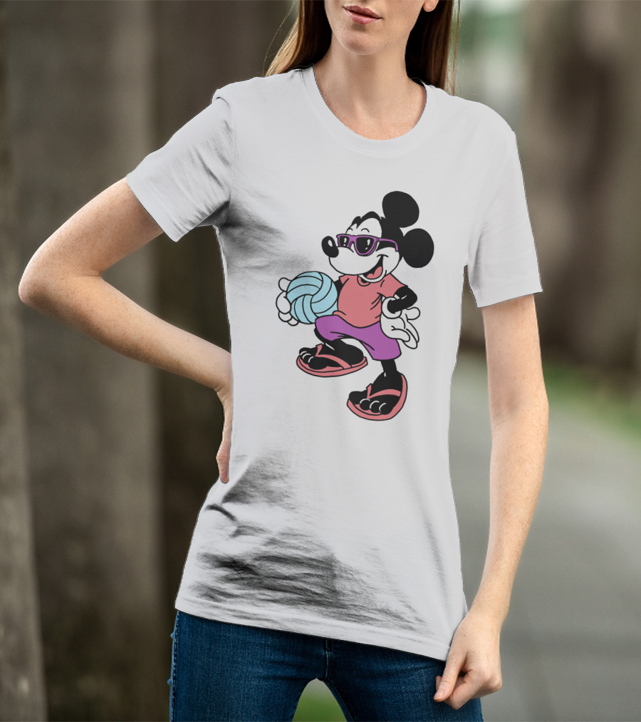 Disney Mickey Mouse Sunglasses Volleyball Playa Vibes T-Shirt