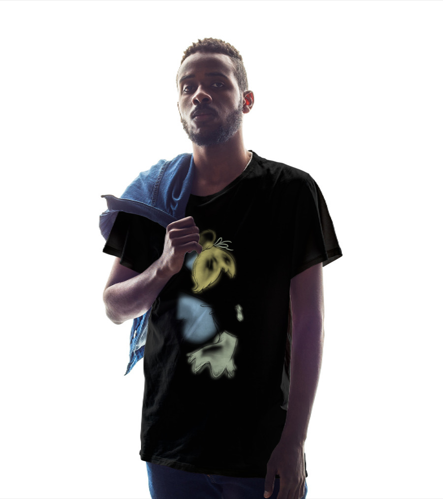 Disney Peter Pan Tinkerbell Black Airbrush Sketch Stars T-Shirt