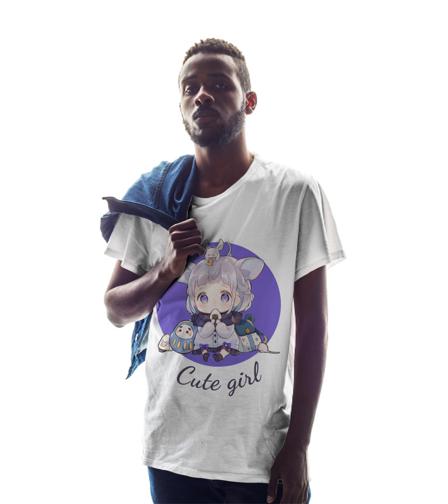 Cute Girl Adorable Anime Mouse Ears With Animal Companions T-Shirt